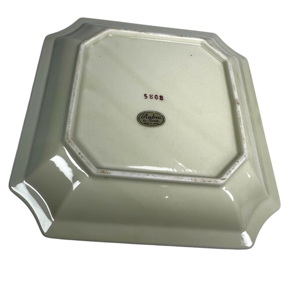 Andrea by Sadek 8 Sided Square Ducks Lily Pads Serving Plate #5868 Made in Japan - Picture 6 of 7